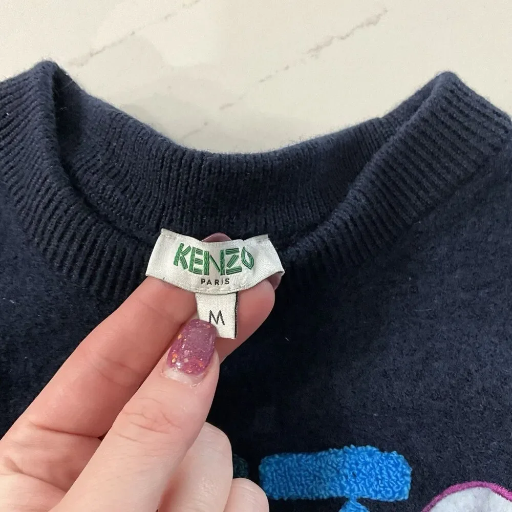 Kenzo Paris Kids Girls Blue Wool Sweater Medium